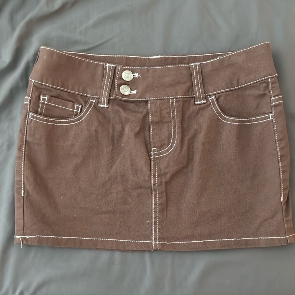 H&M Divided Denim Taupe Mini Skirt